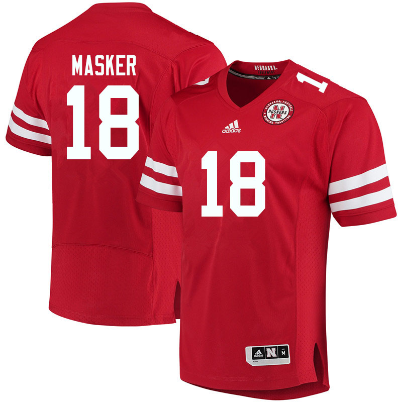 Women #18 Matt Masker Nebraska Cornhuskers College Football Jerseys Sale-Red - Click Image to Close